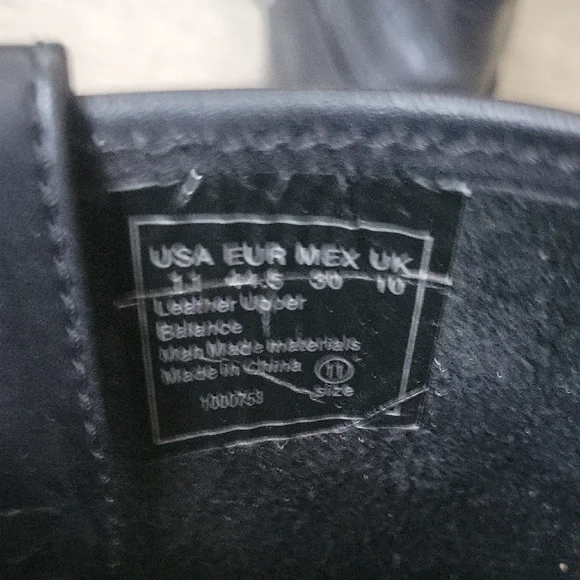 River Road Black Leather Motorcycle Riding Boots Size 11